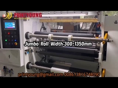 PRY-D1300 Machine de découpe et de remontage de rouleaux de papier jumbo à film plastique à grande vitesse contrôlée par PLC